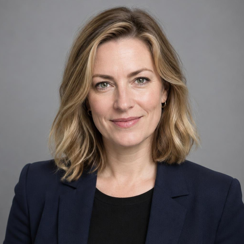 Studio portrait of a woman show director